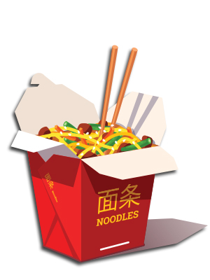 chinese take out noodle box
